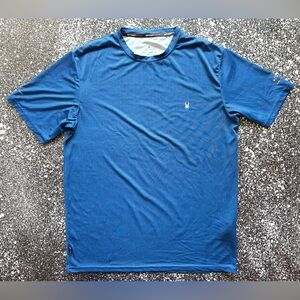 Spyder Rash Guard Men's Short Sleeve Blue Tee Size Medium